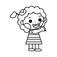 Fototapeta premium Isolated girl playing golf. Sport icon - Vector