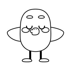 Happy bird comic cartoon. Ouline of a bird - Vector illustration