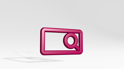 SEARCH BAR 3D icon casting shadow, 3D illustration for concept and business