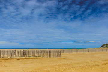 Beach, Ocean. Fence in the Outer Banks