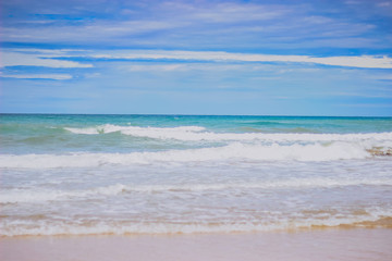 Summer beach background. Sand, sea and blue sky. ocean