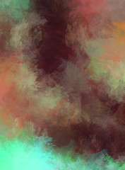 2D illustration of colorful brush strokes. Decorative texture painting. Vibrant paint pattern backdrop.