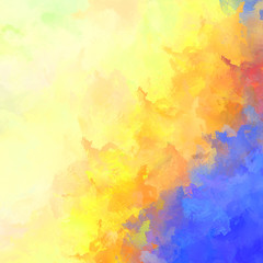 Painted composition with vibrant brush strokes. Textured colorful painting. Paint brushed wallpaper.