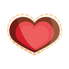 love heart romatic dotted outline flat icon design