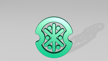 HISTORY ARMOR SHIELD 3D icon casting shadow, 3D illustration for architecture and ancient