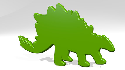 DINOSAUR 3D icon casting shadow, 3D illustration for animal and background