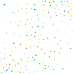 Rainbow Festive Confetti. Carnival Star Falling.