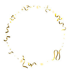 Holiday Serpentine. Gold Foil Streamers Ribbons.