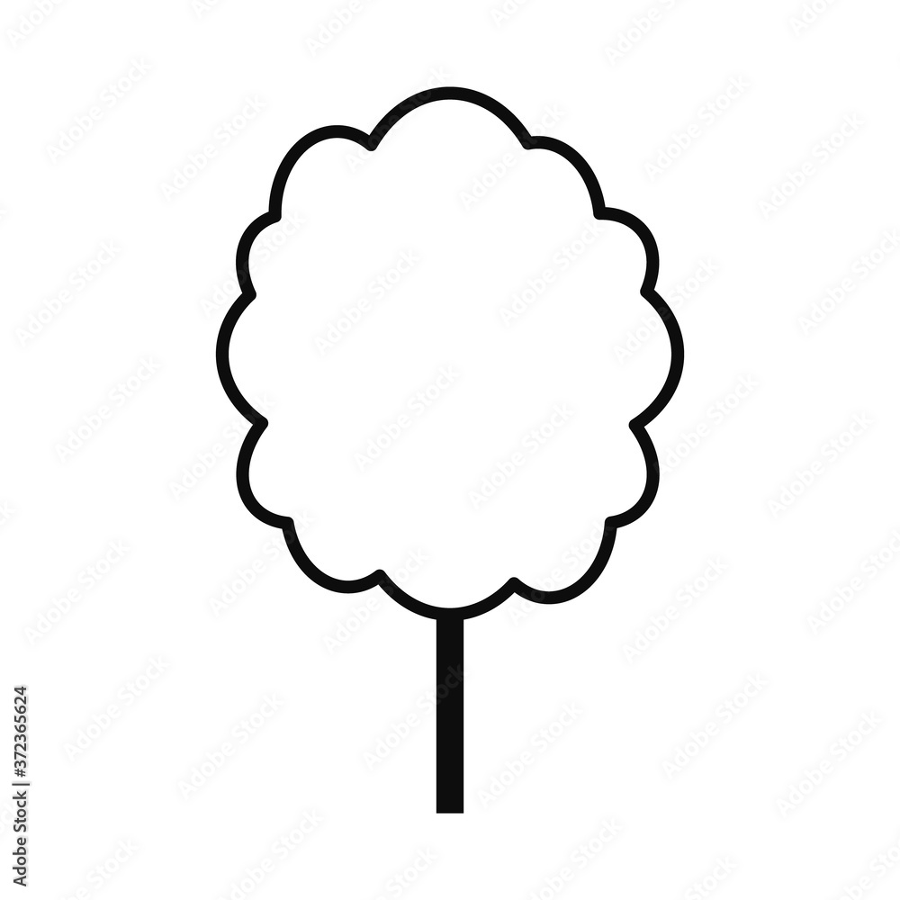 Poster sweet cotton icon, line style