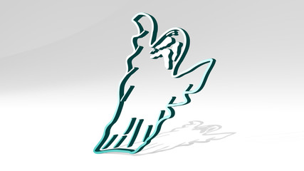 GHOST 3D icon casting shadow, 3D illustration for halloween and background