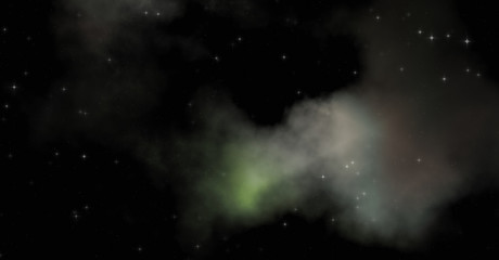 Star field in galaxy space with colorful nebula. Sci fi background of deep space. Ethereal wallpaper.