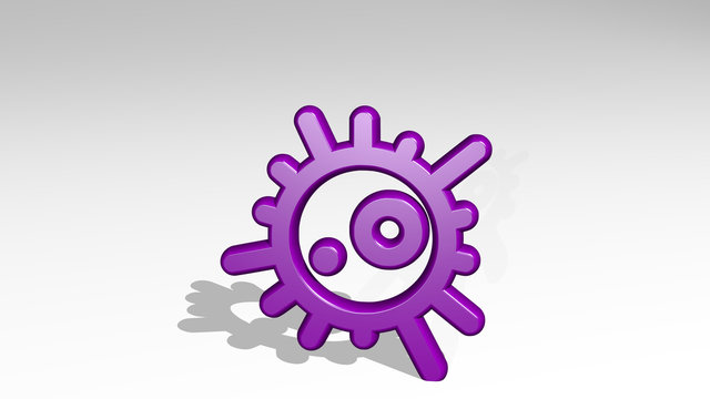 SCIENCE BACTERIA 3D icon casting shadow, 3D illustration for background and abstract