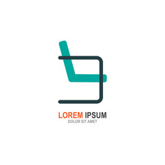 Furniture icon logo. arm chair modern design