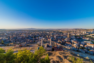 A view from the historical city town of Nevsehir. photo taken from old castle