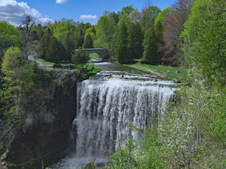 Webster's Falls on the Bruce Trail, one of the smaller waterfalls on the Niagara Escarpment in...