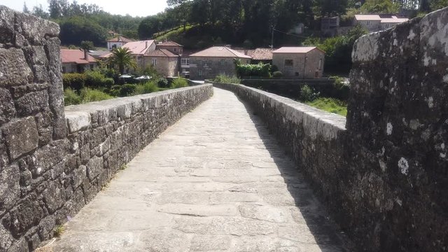Ponte Maceira, beautiful village  with bridge of El Camino de Santiago. Galicia,Spain