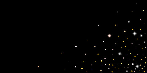 Gold Glitter Stars. Luxury Shiny Confetti.