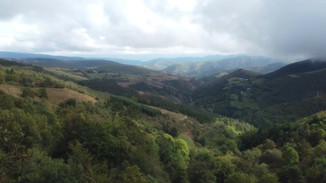 Landscape in O Cebreiro, village  of Lugo in El Camino de Santiago. Galicia,sPAIN