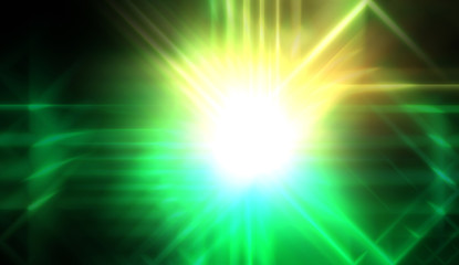 Fototapeta premium Glowing colorful light flare. Vibrant energy background. Rays of light with ethereal glow. Beautiful wallpaper.