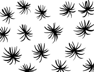 White and black vector. Grunge background. Abstract brush pattern. - 372369259