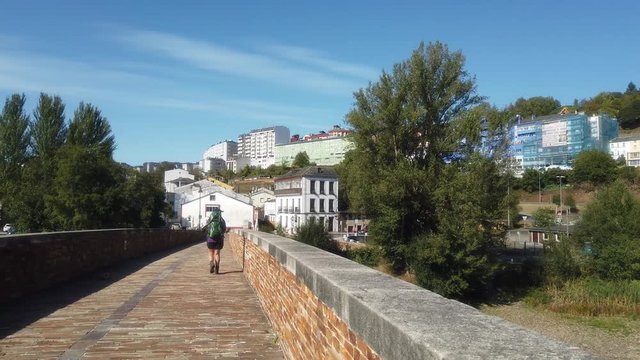 Roman bridge of Lugo. Galicia,Spain. Camino de Santiago