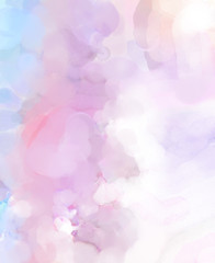 Soft watercolor wallpaper. Artistic painting with softly brushed colors. Pastel colors dabbed background. Painted abstract wall art.