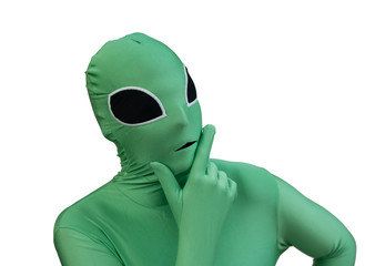 comical alien thinking