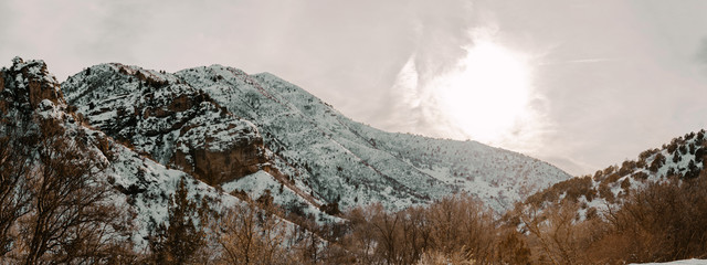 mountain landscape with snow