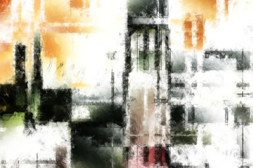 Modern art. Colorful contemporary artwork. Color strokes of paint. Brushstrokes on abstract background. Brush painting. Unique wall art.