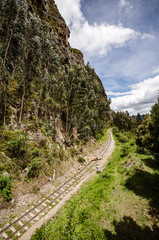 Fototapeta na wymiar Suesca Cundinamarca, antigua via del ferrocarril en suesca Cundinamarca