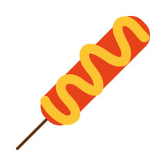 corn dog icon, flat style