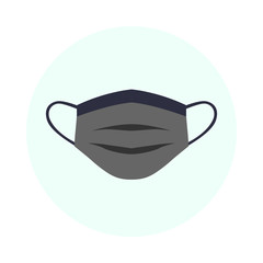 Mascarilla. Mascarilla negra para prevenir enfermedades respiratorias de contagio, medida de prevención , cubre bocas para personas. Concepto de cuarentena y pandemia 