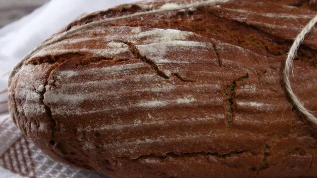 Close up of delicious tasty rye organic bread 