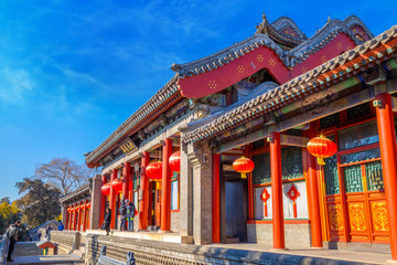 Fototapeta premium Tinli Guan (Hall for Listening to Orioles) at the Summer Palace in Beijing, China