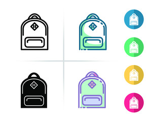 bagpack icon or logo with variety of styles
