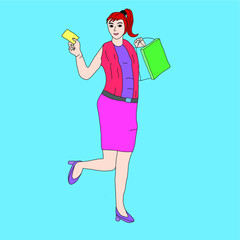 Woman shopping cradit card