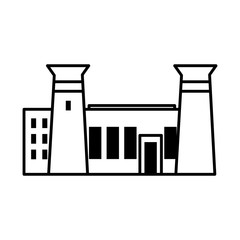 egyptian temple building icon, line style
