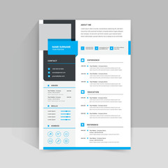Naklejka na ściany i meble CV Resume template layout design 