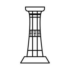 ancient egyptian column with ankh symbols, line style