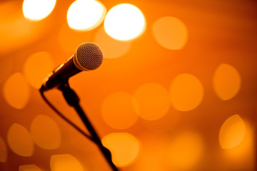 microphone on stage, speaker, conference
