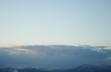 Fototapeta premium 山 空 雲 冬 素材