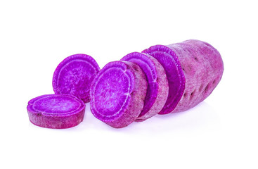 purple yams isolated on white background