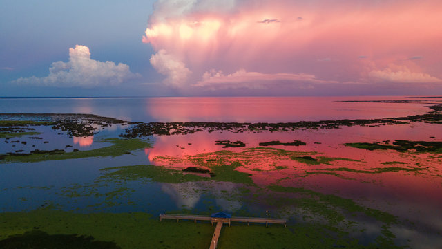 Lake Okeechobee Sunset with Pier