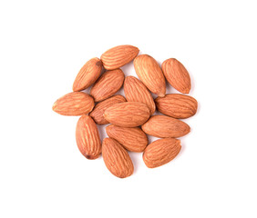 Almonds isolated on white background