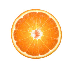 orange slice, clipping path, isolated on white background full depth of field