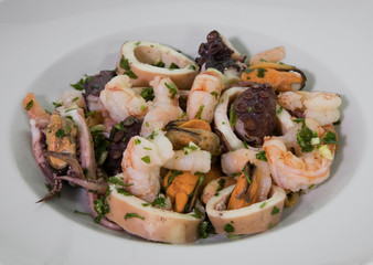 Gourmet. Traditional mediterranean seafood dish with Provencal condiment, garlic and parsley. Spicy...
