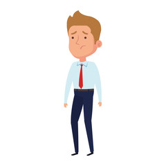 Fototapeta premium elegant businessman worried, in white background vector illustration design