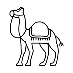 egyptian camel icon, line style