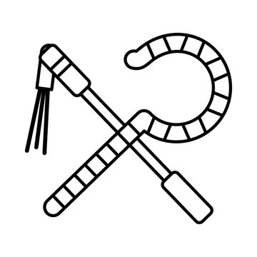 osiris crook and flail icon, line style