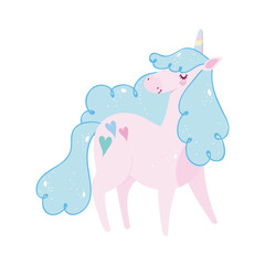 unicorn magic fantasy animal cartoon isolated icon design white background